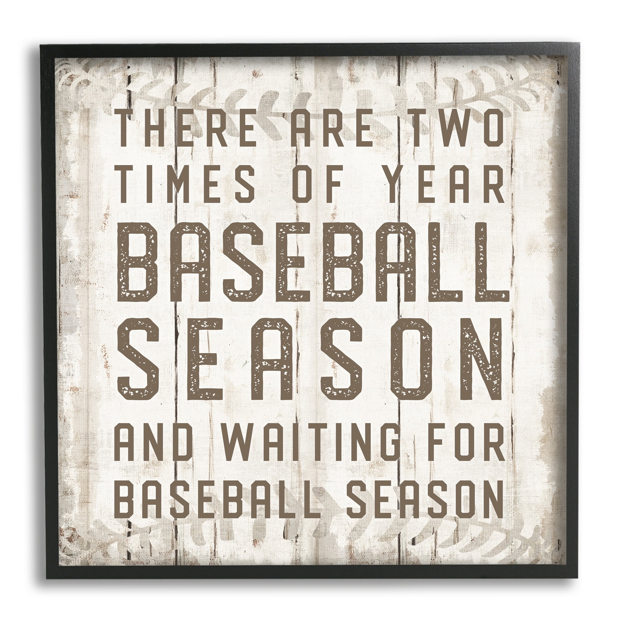 Stupell Industries Two Times Of Year Baseball Season Rustic Sports Graphic Art Black Framed Art Print Wall Art, Design by CAD Designs