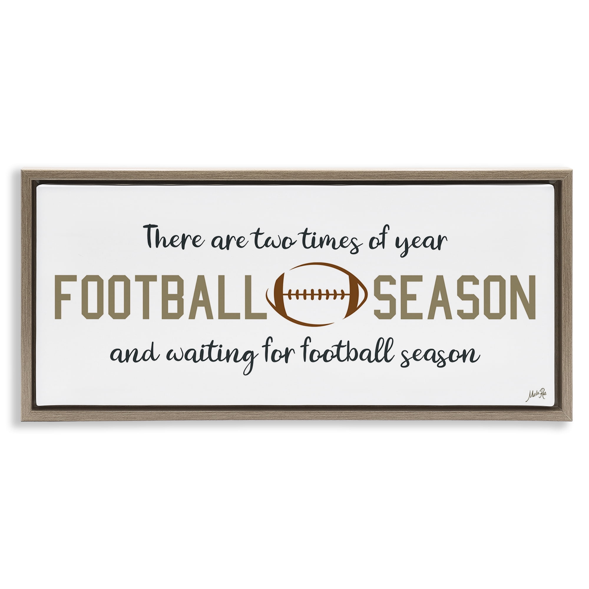 Stupell Industries Two Times of Year Sports Painting Brown Floater Framed Art Print Wall Art, 31 x 14