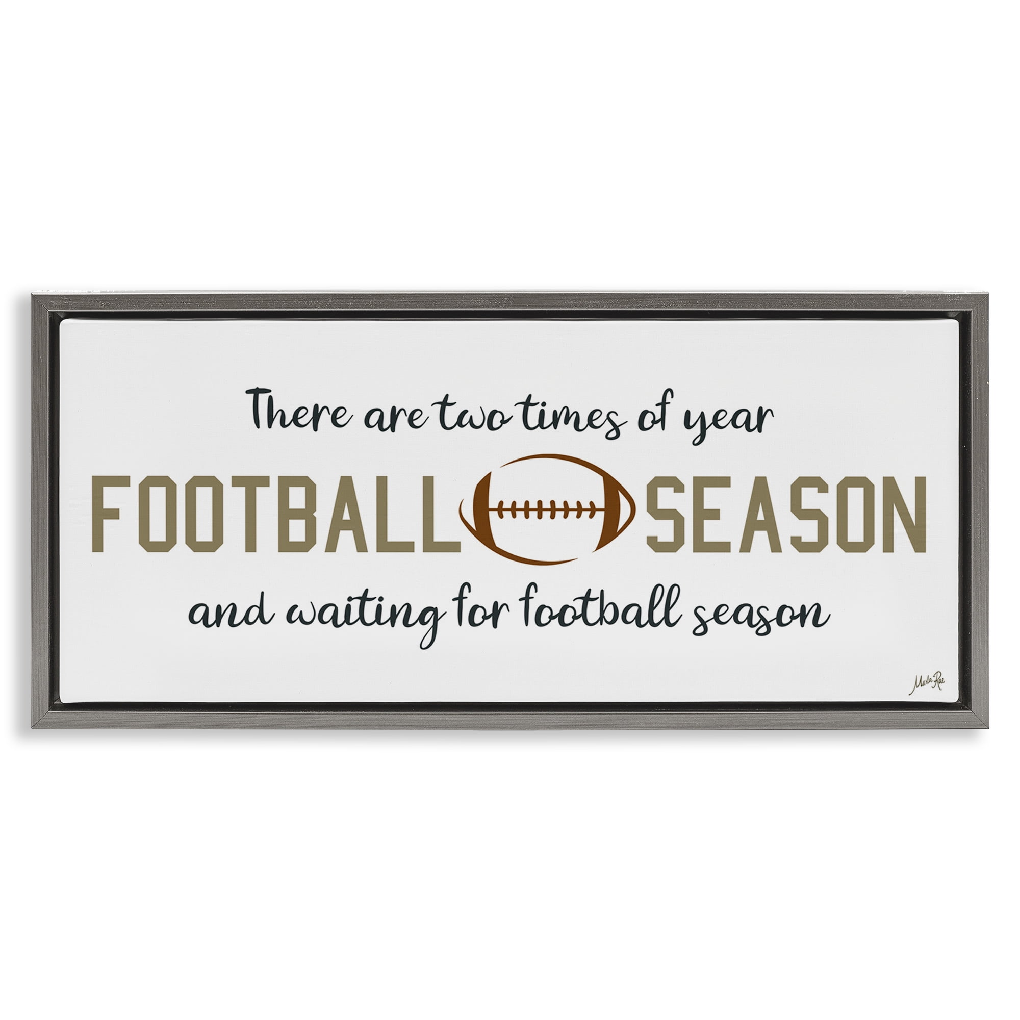 Stupell Industries Two Times of Year Sports Painting Gray Floater Framed Art Print Wall Art, 31 x 14
