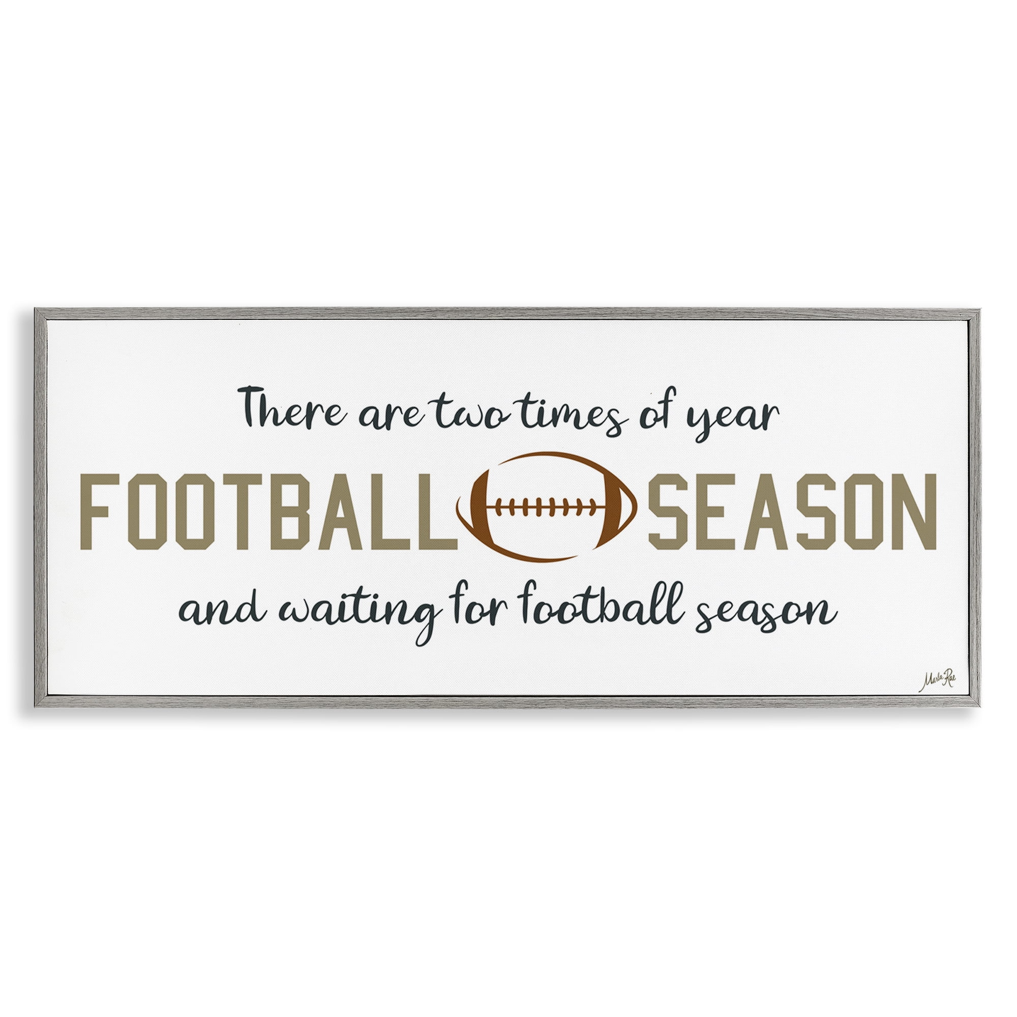 Stupell Industries Two Times of Year Sports Painting Gray Framed Art Print Wall Art, 24 x 10