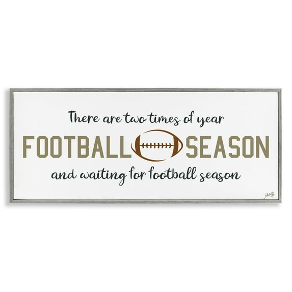 Stupell Industries Two Times of Year Sports Painting Gray Framed Art Print Wall Art, 30 x 13