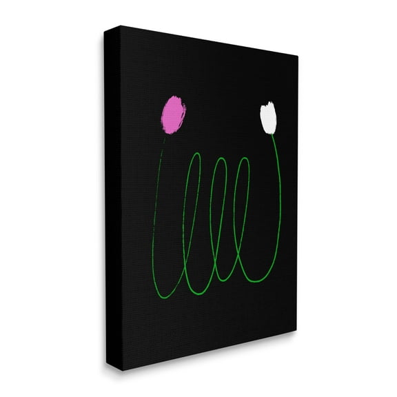 Stupell Industries Two Tulips Abstraction Modern Linework Connection Abstract Painting Gallery Wrapped Canvas Print Wall Art, 16 x 20