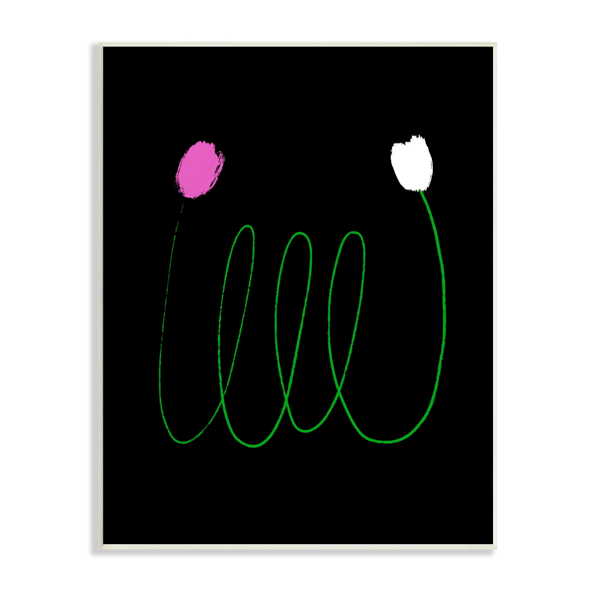 Stupell Industries Two Tulips Abstraction Modern Linework Connection Abstract Painting Unframed Art Print Wall Art, 10 x 15