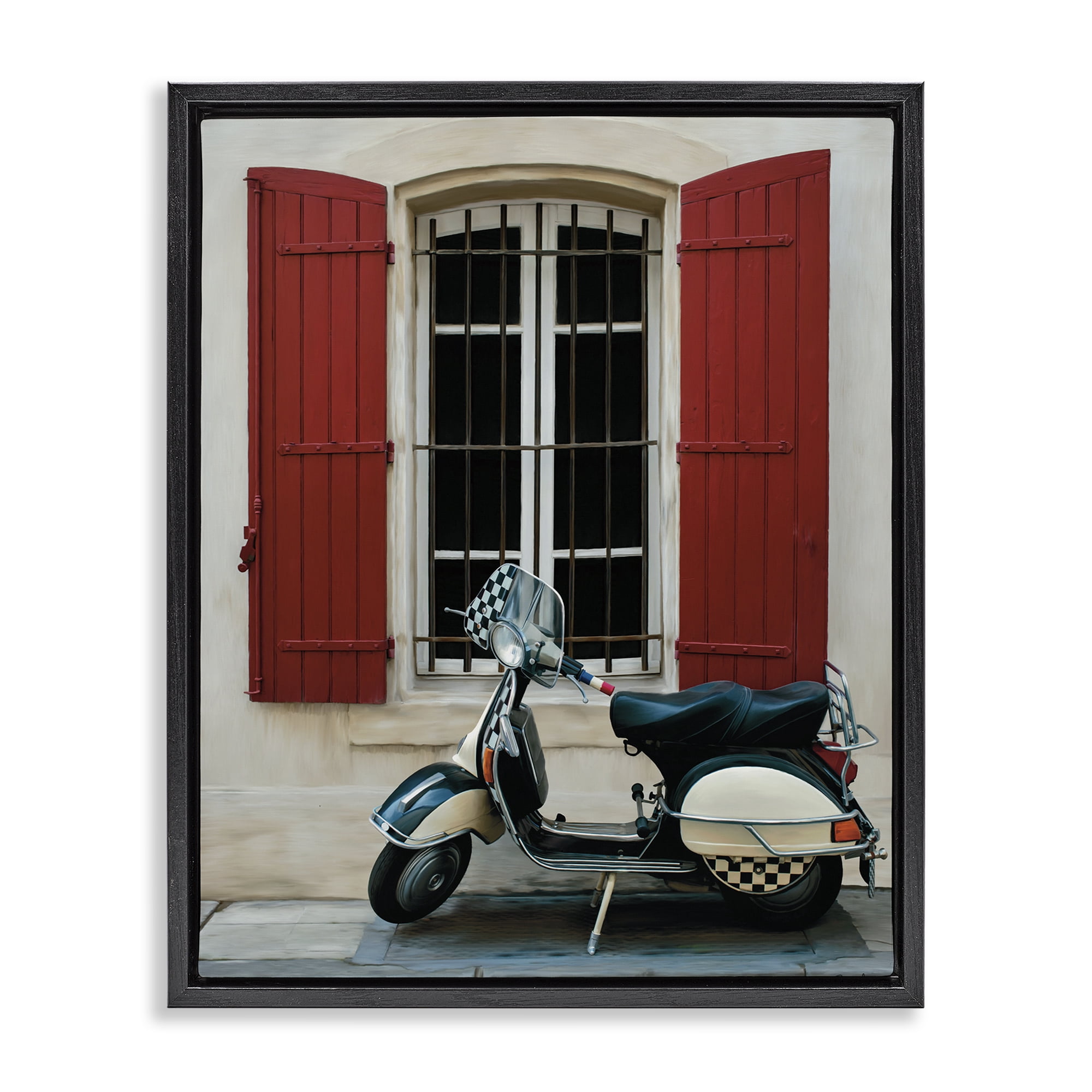 Stupell Industries Two Wheel Dream Black Framed Floater Canvas Wall Art, design by Renel Peters