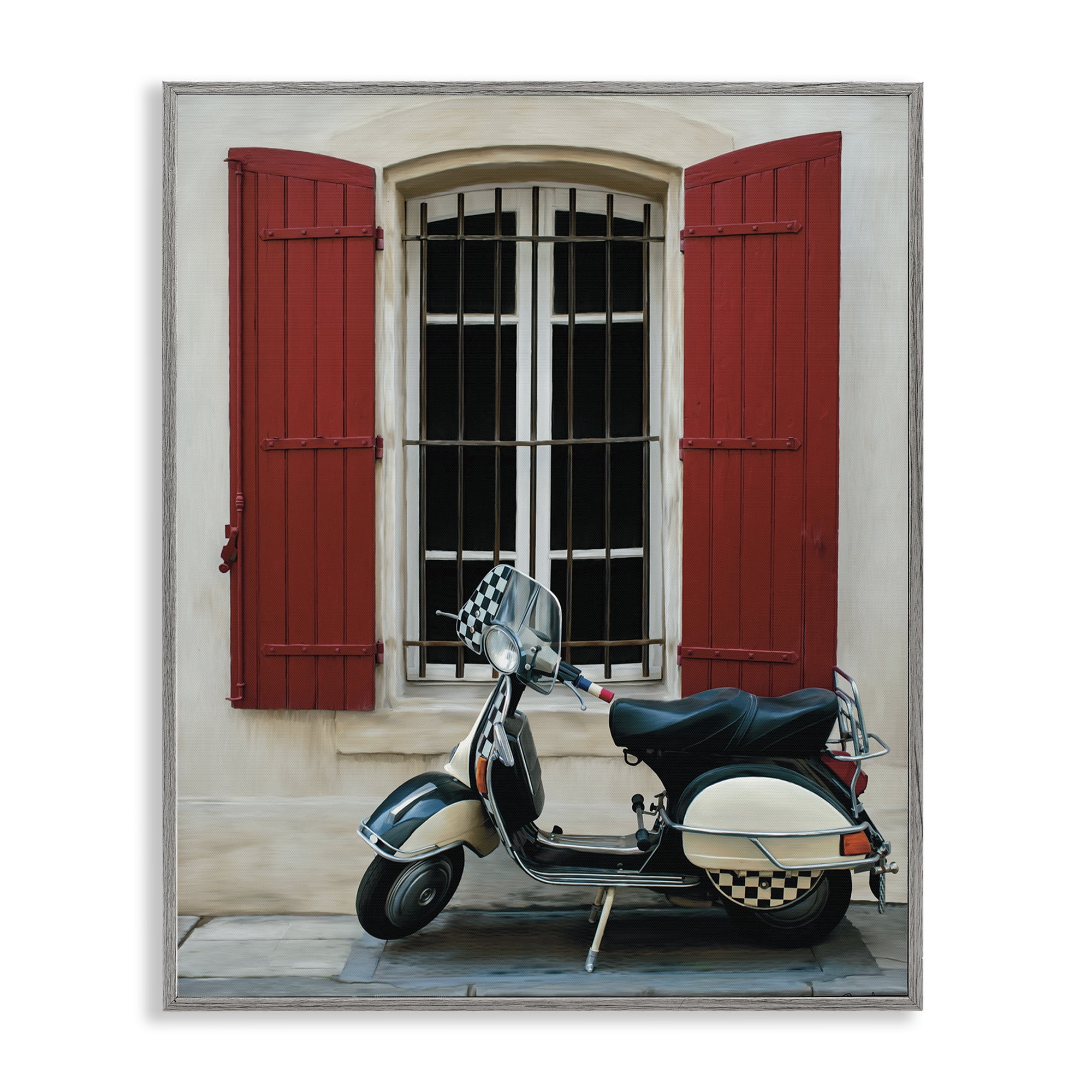 Stupell Industries Two Wheel Dream Gray Framed Giclee Art, design by Renel Peters