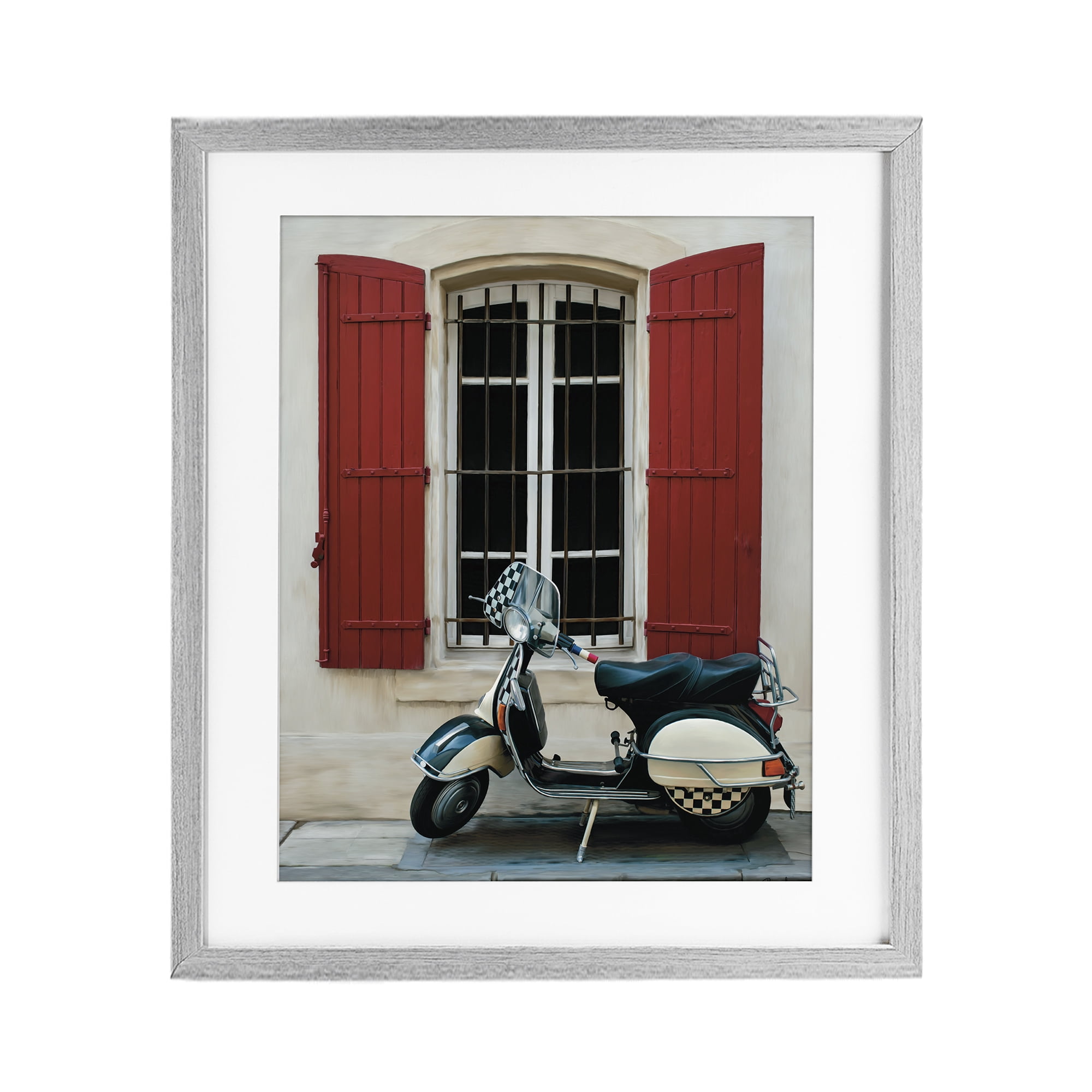Stupell Industries Two Wheel Dream Gray Framed Print Under Glass, design by Renel Peters