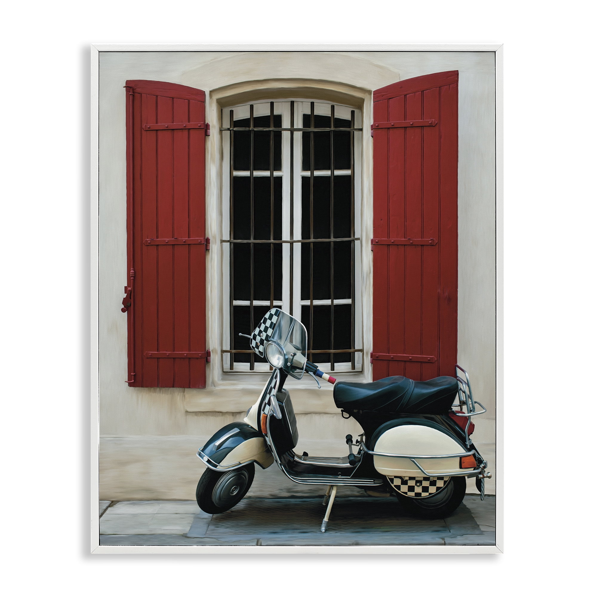 Stupell Industries Two Wheel Dream White Framed Giclee Art, design by Renel Peters