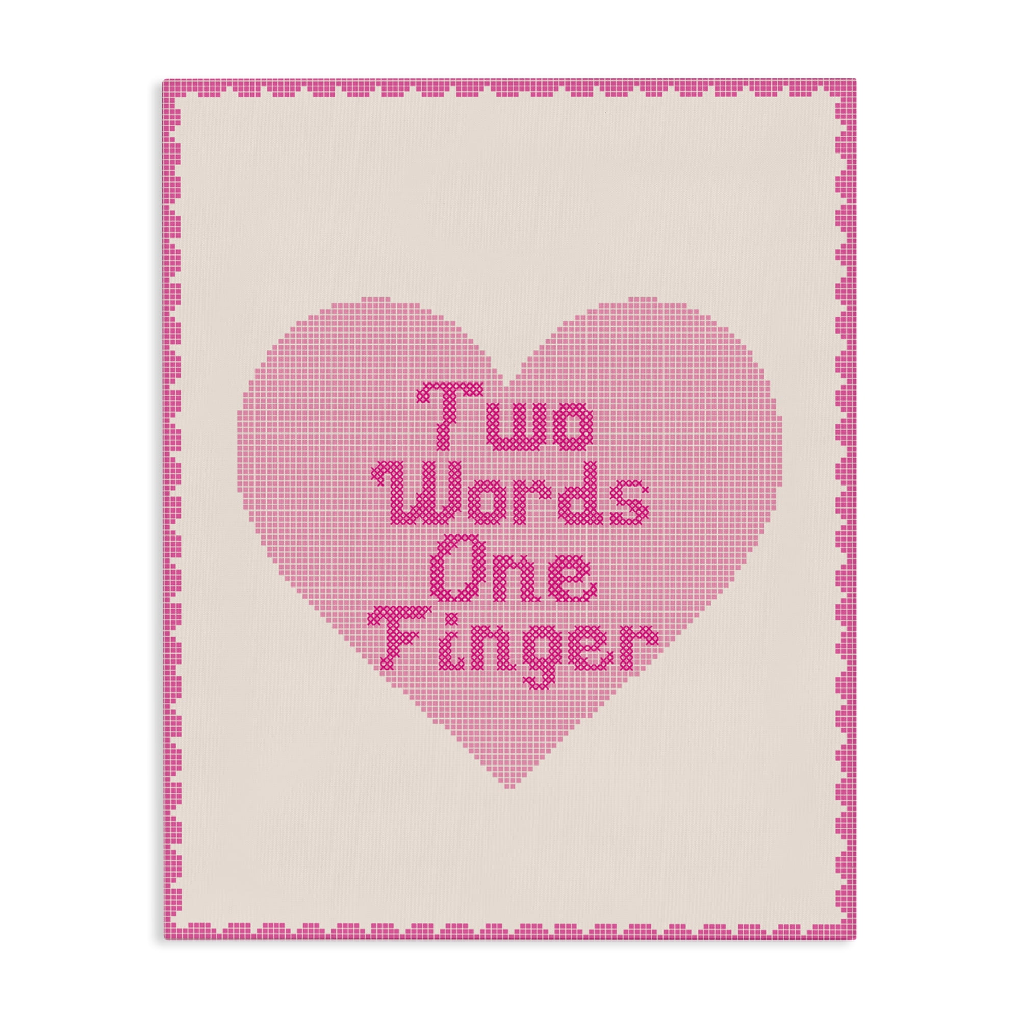 Stupell Industries Two Words One Finger Heart Canvas Wall Art, design by Lil' Rue