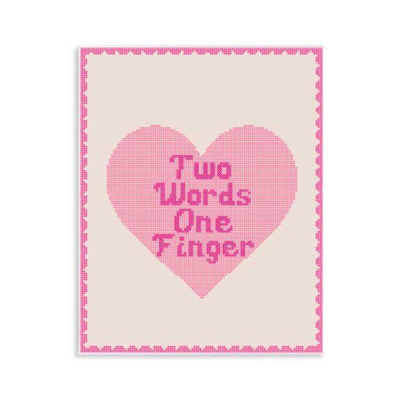 Stupell Industries Two Words One Finger Heart Wall Plaque Art, design by Lil' Rue