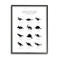 thumbnail image 1 of Stupell Industries Types of Prehistoric Creatures Dinosaur Chart Minimal Silhouettes Graphic Art Black Framed Art Print Wall Art, 24x30, by Martina Pavlova, 1 of 8