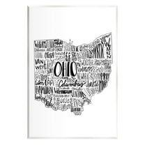 Stupell Industries Typography Cities Ohio State Graphic Art Unframed Art Print Wall Art, Design by The Saturday Evening Post