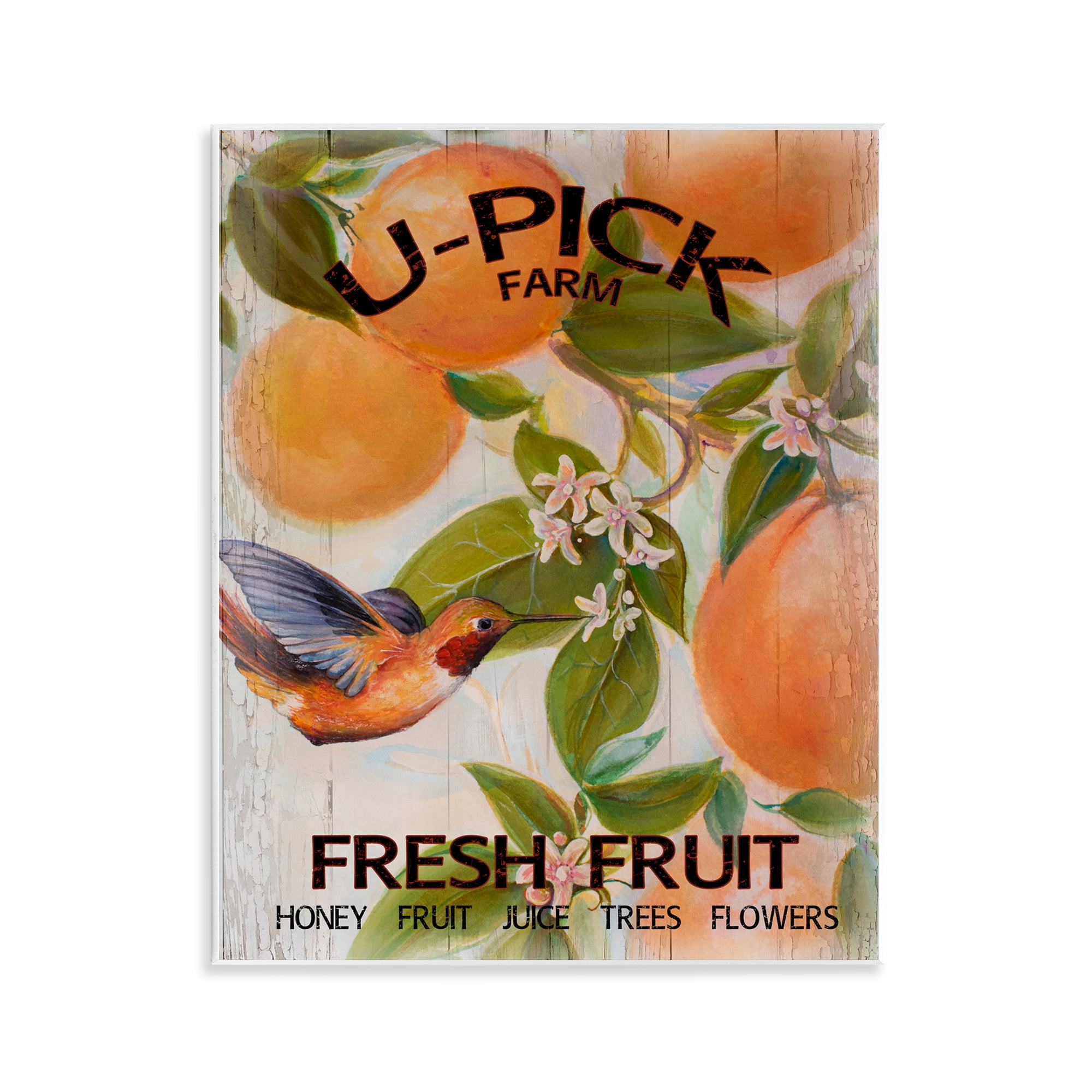 Stupell Industries U-Pick Fresh Fruit Farm Wall Plaque Art, design by Diannart