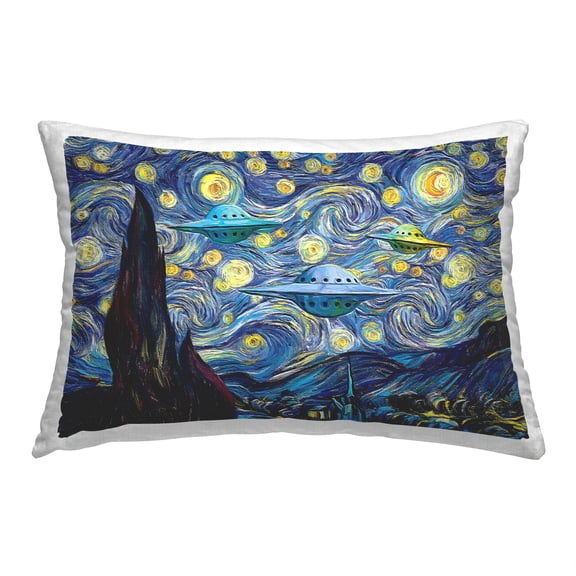 Stupell Industries UFO in Starry Sky Decorative Printed Throw Pillow Design By Oliver L., 14 x 20