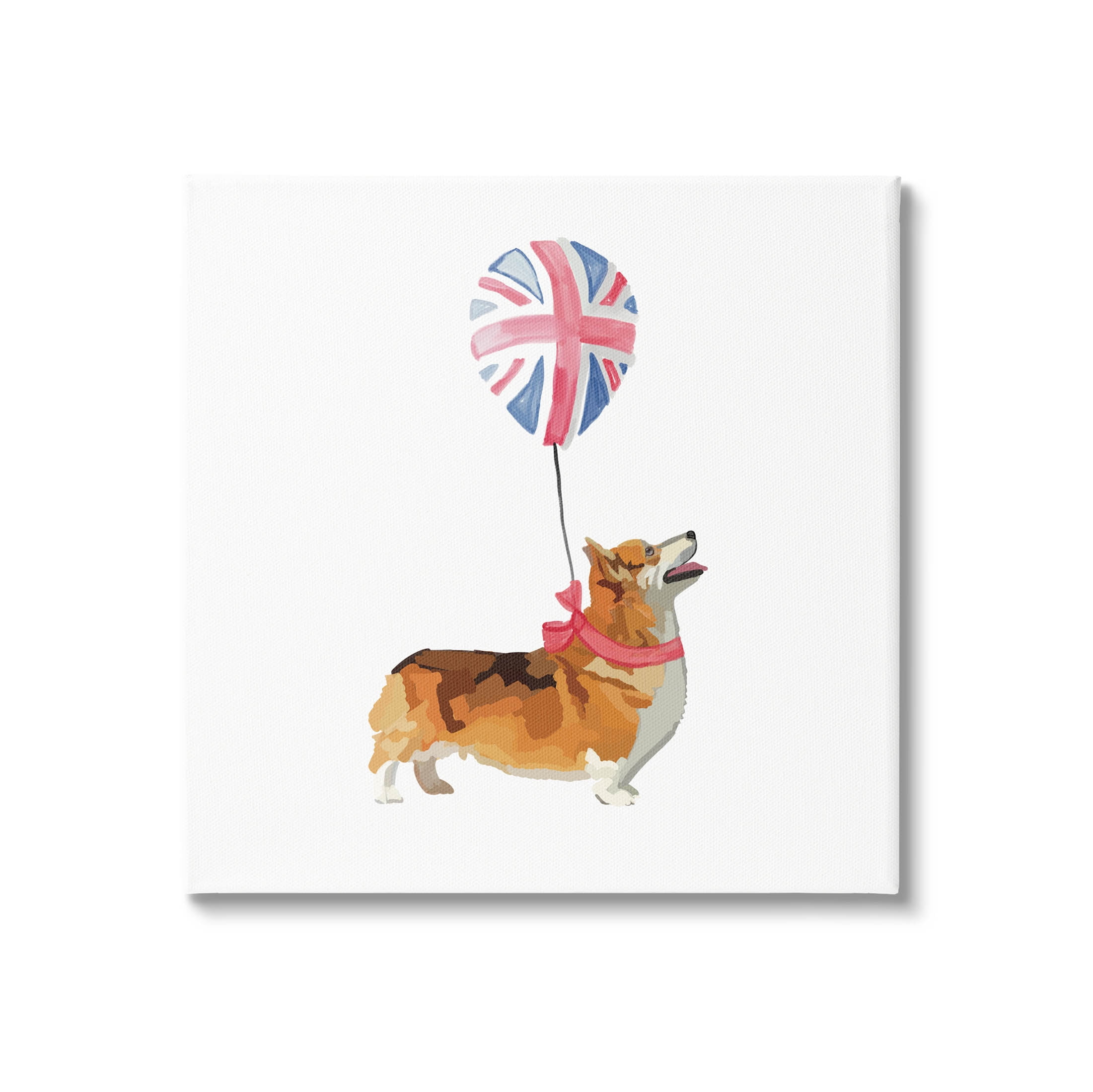 Stupell Industries UK Royal Corgi Dog Balloon Graphic Art Gallery Wrapped Canvas Print Wall Art, Design by Amelia Noyes