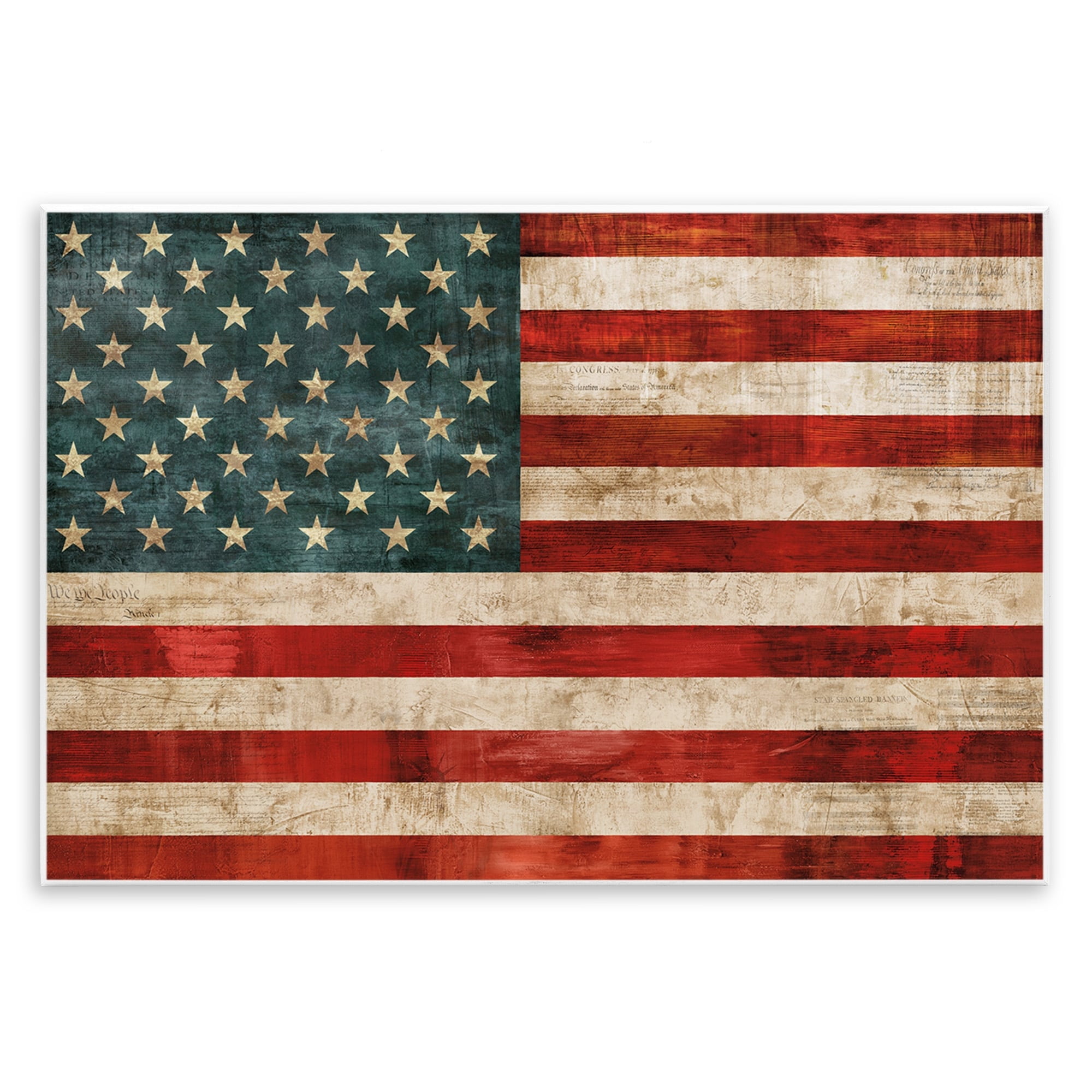 Stupell Industries US American Flag Wood Textured Design Wall Plaque by Luke Wilson