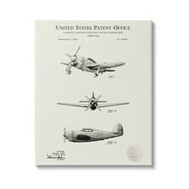 Stupell Industries US Patent Airplane Diagram Graphic Art Gallery Wrapped Canvas Print Wall Art, Design by Karl Hronek