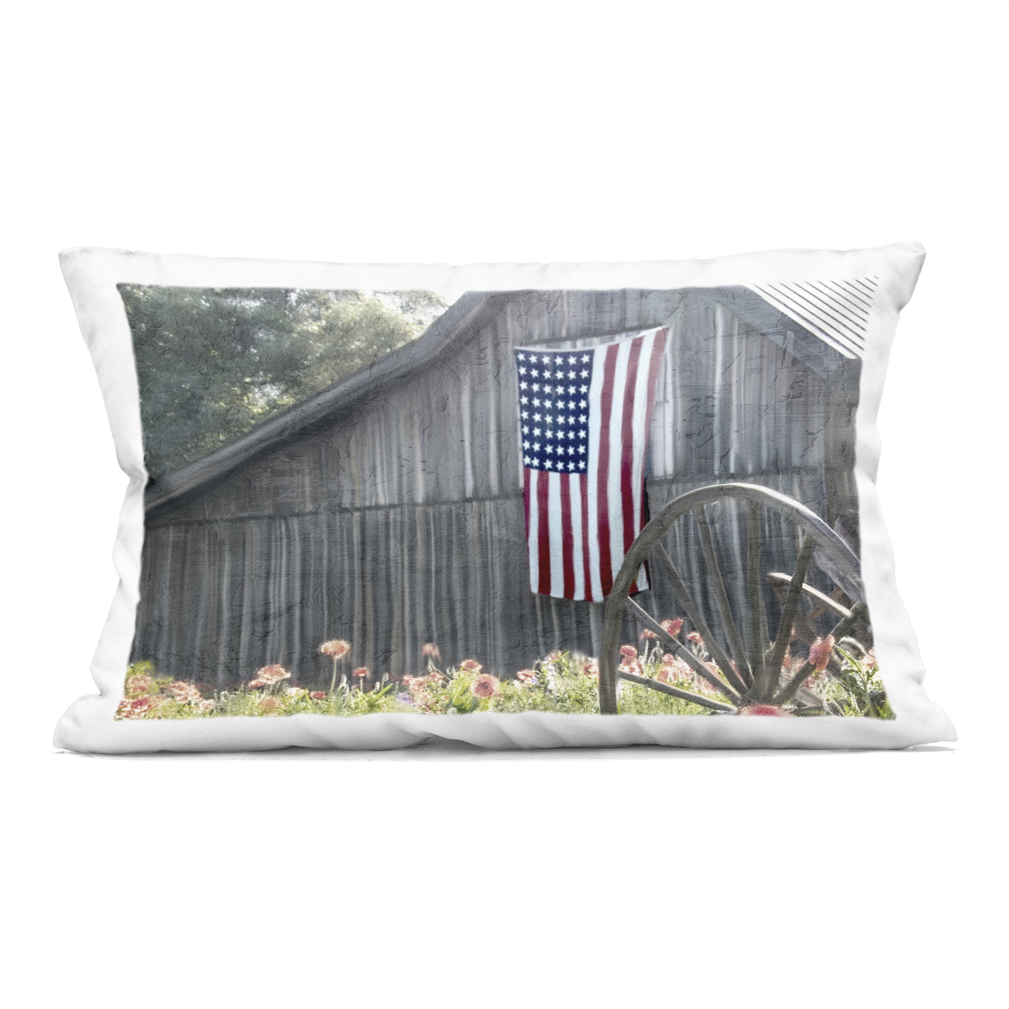 Stupell Industries USA Wagon Wheel Barn Decorative Printed Throw Pillow, design by Kim Allen