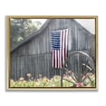 thumbnail image 1 of Stupell Industries Traditional USA Wagon Wheel Barn Gold Floating Frame Canvas Art, 31 x 25, by Kim Allen, 1 of 8