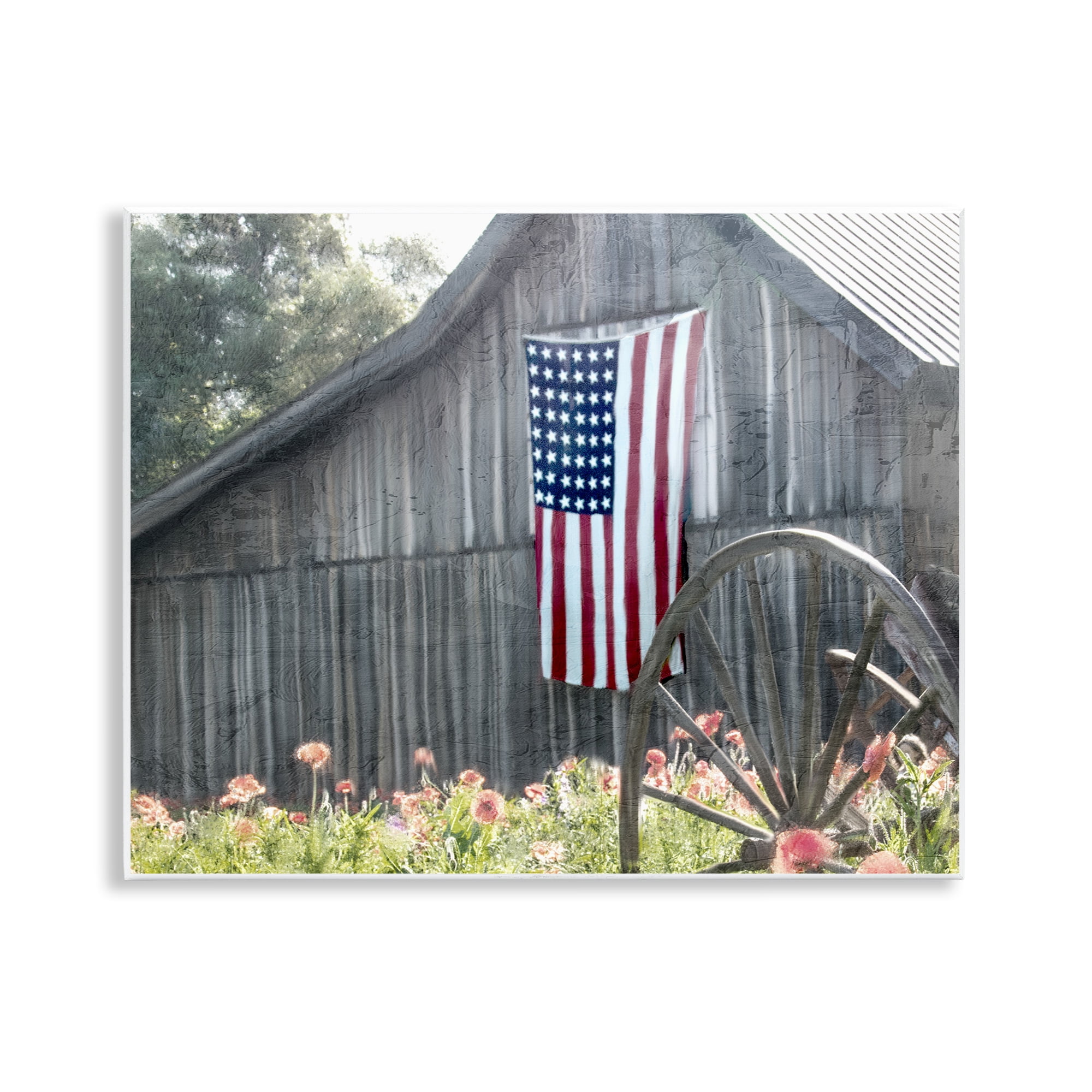 Stupell Industries USA Wagon Wheel Barn Wall Plaque Art, design by Kim Allen