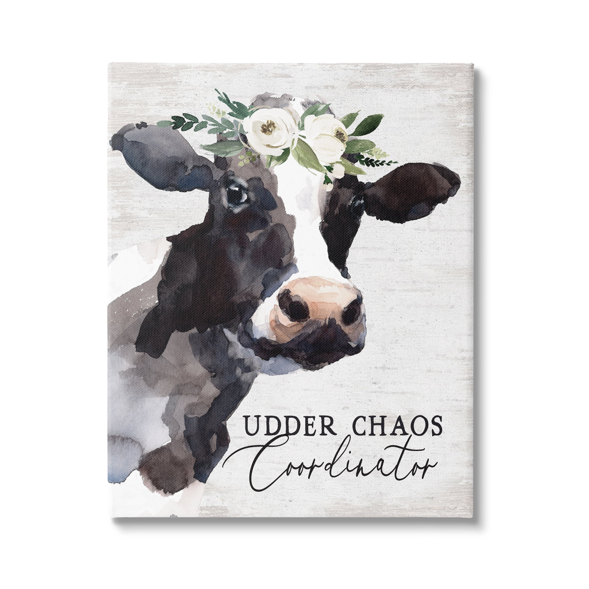 Stupell Industries Udder Chaos Coordinator Phrase Animals & Insects Painting Gallery Wrapped Canvas Print Wall Art, 30 x 40