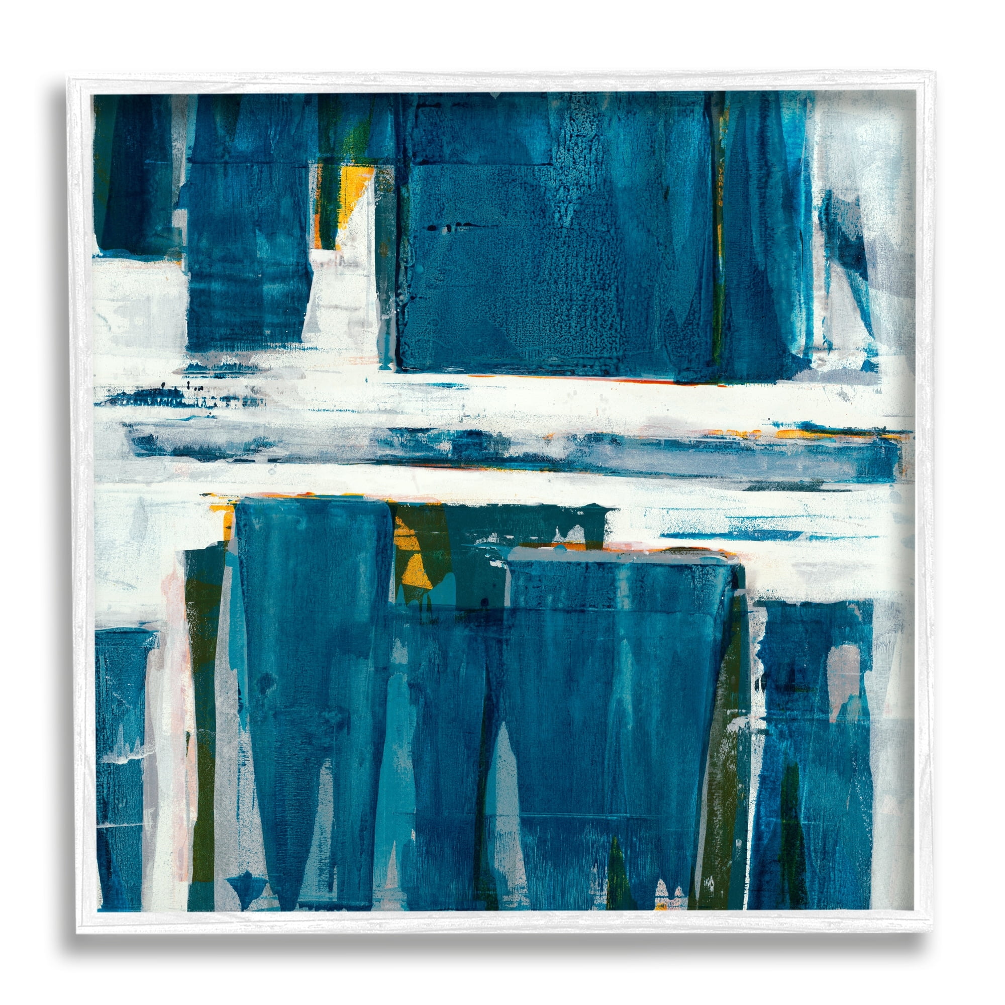 Stupell Industries Ultramarine Pier White Sea Flood Abstract Nature,17 x 17, Design by Jeff Iorillo