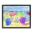 thumbnail image 1 of Stupell Industries Tropical Umbrella Coast Vibrant Beach Landscape Black Floating Frame Canvas Art, 31 x 25, by Paul Brent, 1 of 7