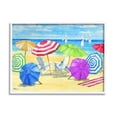 thumbnail image 1 of Stupell Industries Umbrella Coast Vibrant Beach Landscape Painting White Framed Art Print Wall Art, Design by Paul Brent, 1 of 7
