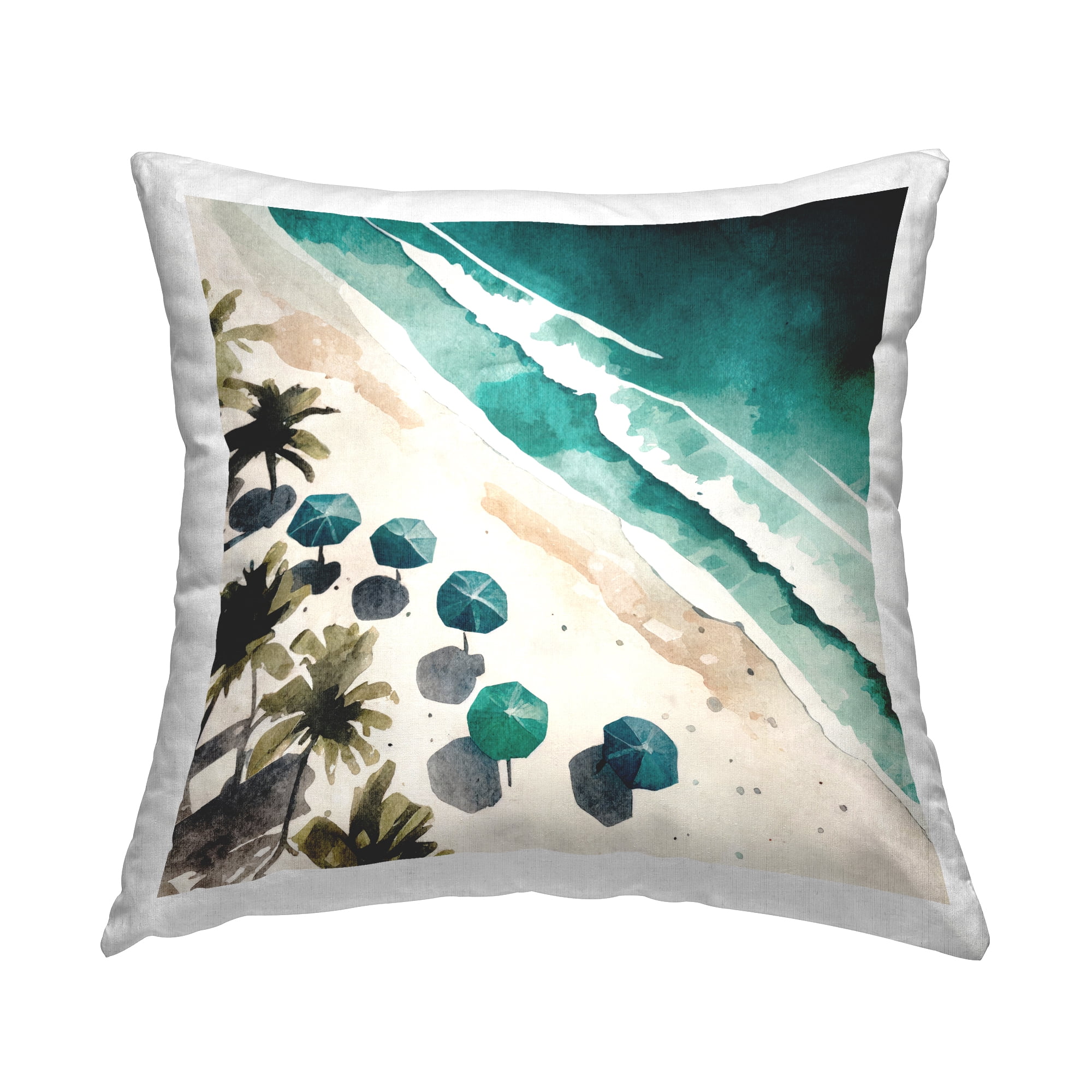 Stupell Industries Umbrella Lined Coast Decorative Printed Throw Pillow Design by Svetlana Aleynikova.