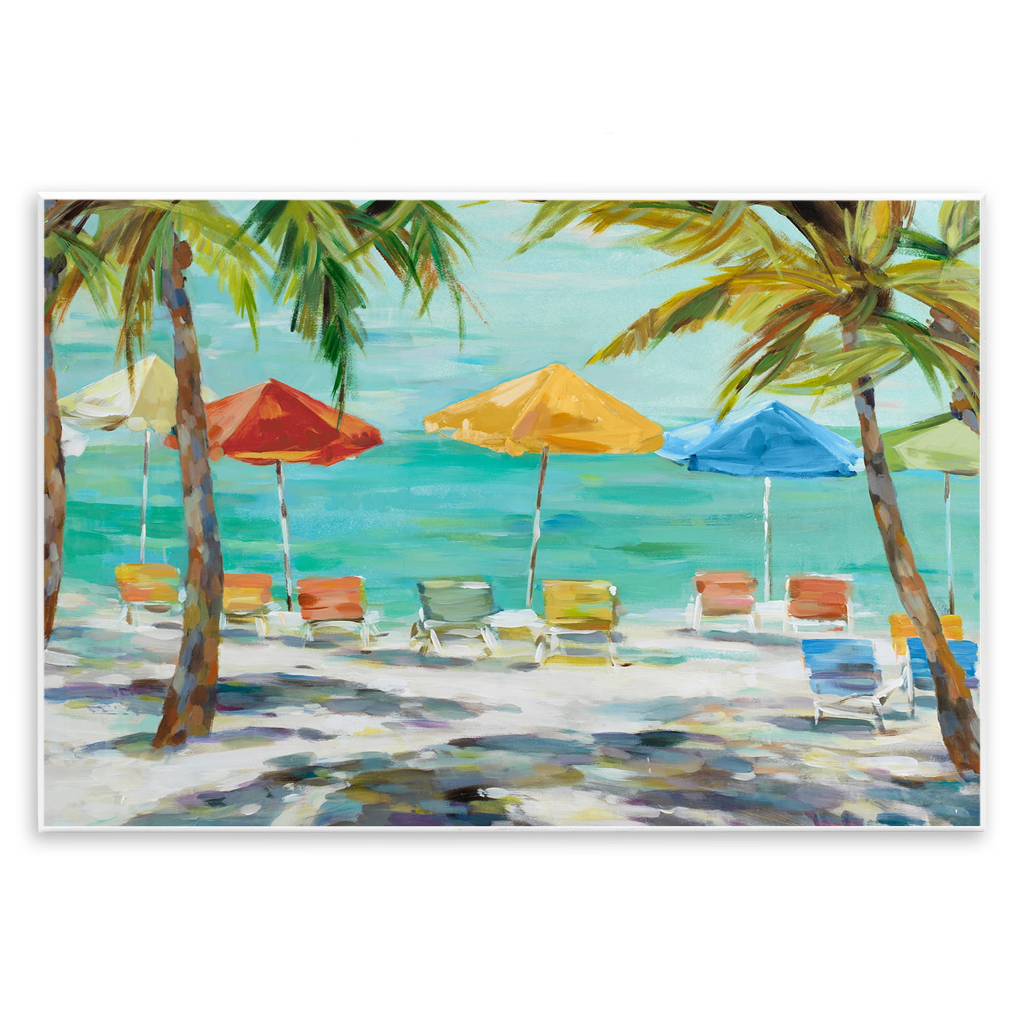 Stupell Industries Umbrellas Under the Palms Wall Plaque Art, design by Lorenzo Collective