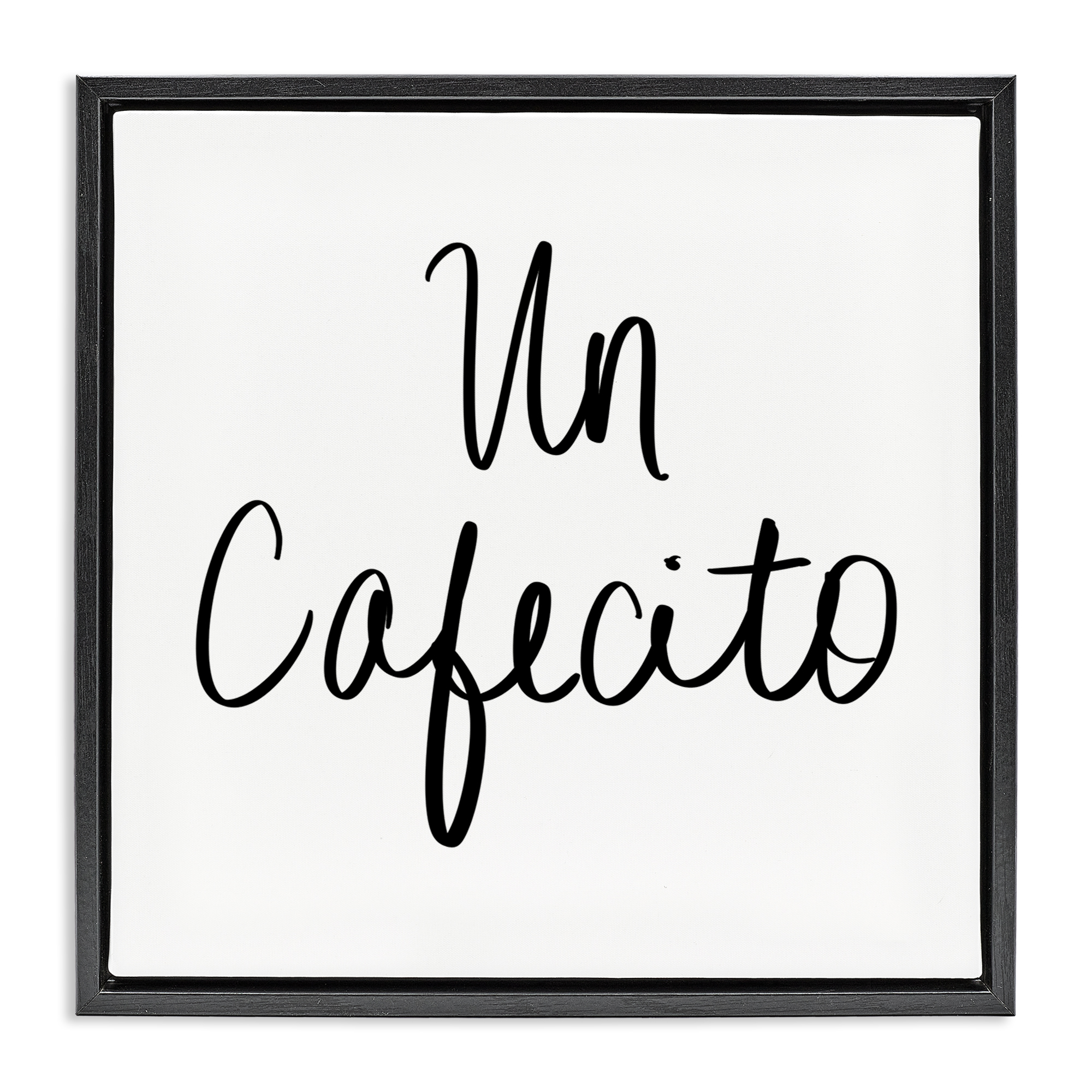 Stupell Industries Un Cafecito Diseño Minimalista Food & Beverage Painting Black Floater Framed Art Print Wall Art, 25 x 25