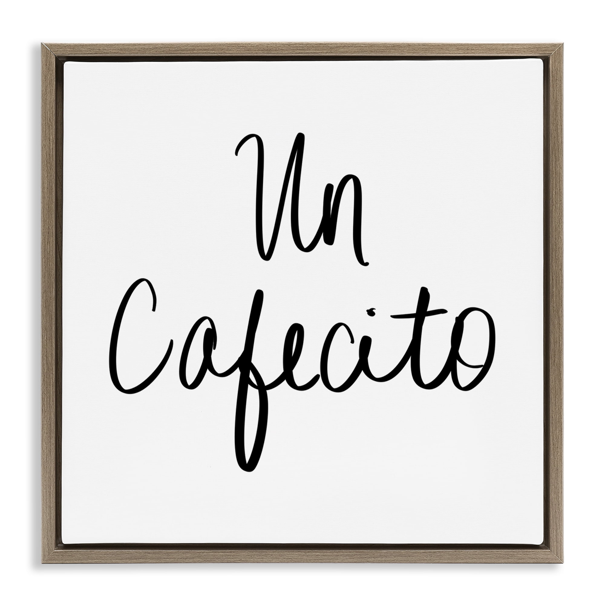 Stupell Industries Un Cafecito Diseño Minimalista Food & Beverage Painting Brown Floater Framed Art Print Wall Art, 18 x 18
