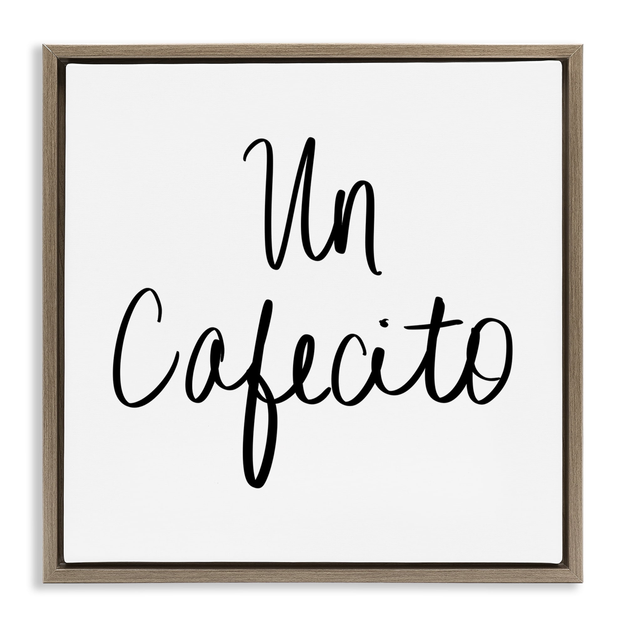 Stupell Industries Un Cafecito Diseño Minimalista Food & Beverage Painting Brown Floater Framed Art Print Wall Art, 25 x 25