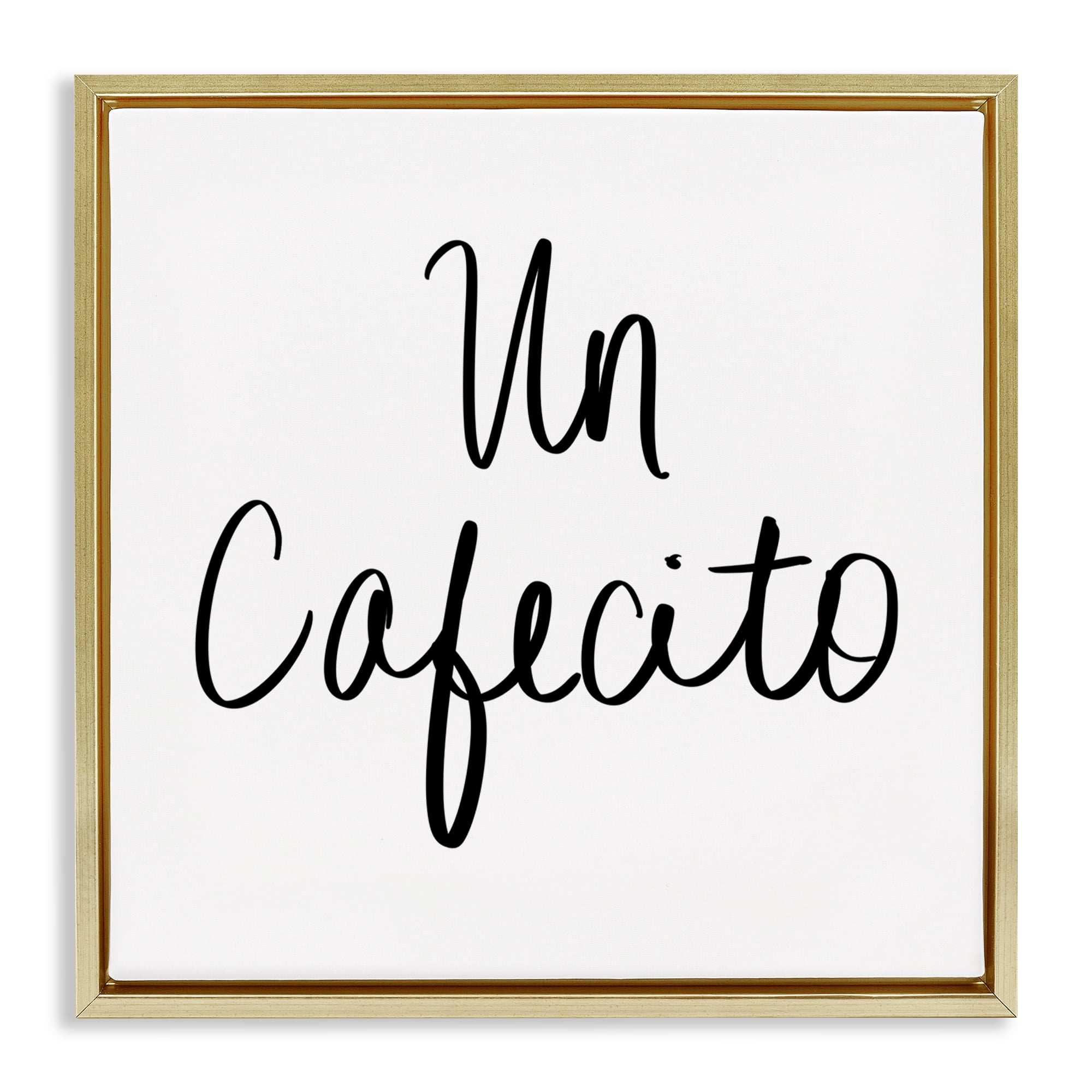 Stupell Industries Un Cafecito Diseño Minimalista Food & Beverage Painting Gold Floater Framed Art Print Wall Art, 25 x 25