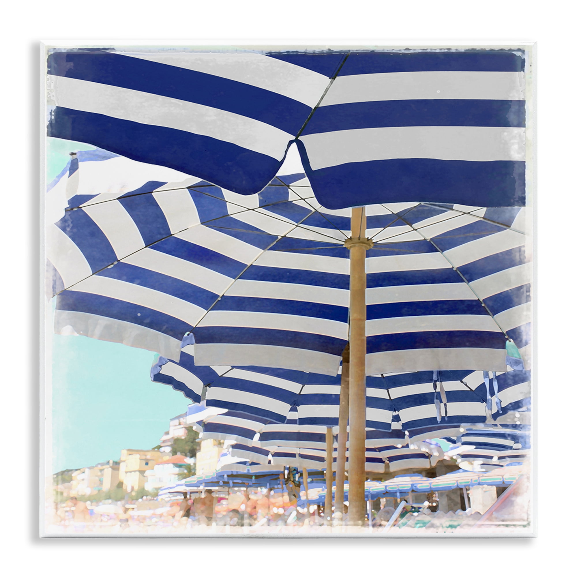 Stupell Industries Under Beach Umbrellas Nautical & Beach Painting Unframed Art Print Wall Art, 12 x 12