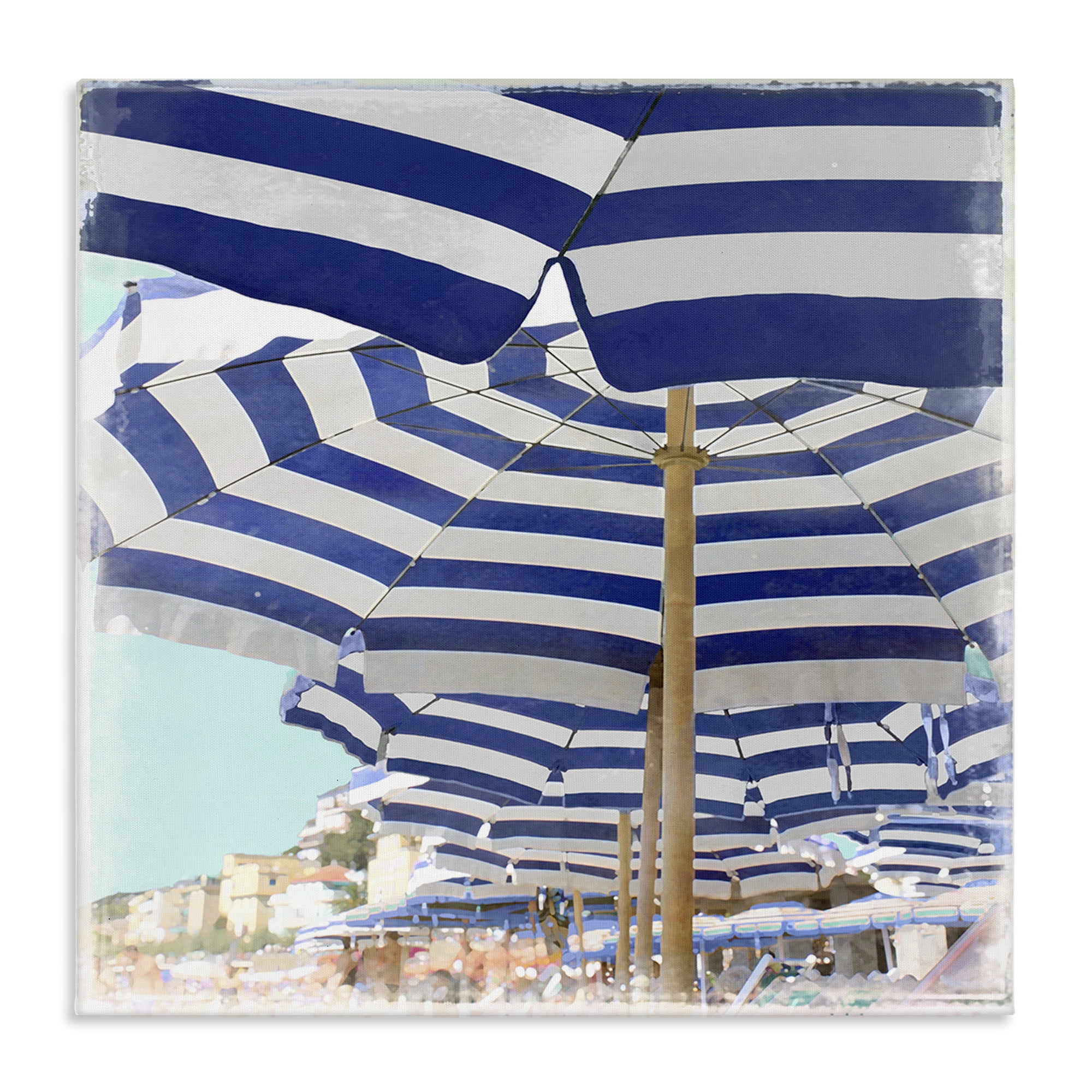 Stupell Industries Under Beach Umbrellas Nautical & Beach Painting Wrapped Canvas Art Print Wall Art, 30 x 30