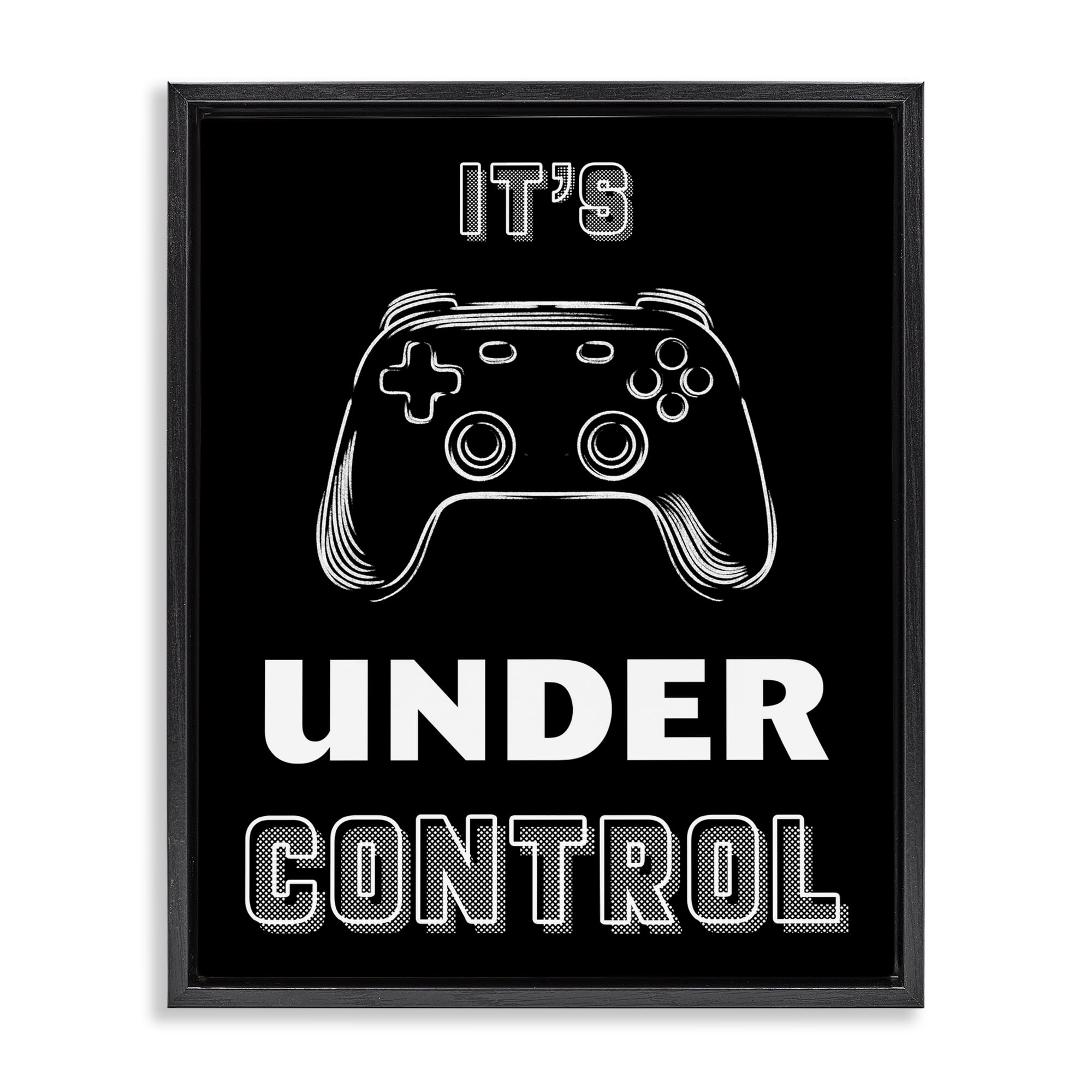 Stupell Industries Under Control Gamer Black Framed Floater Canvas Wall Art, design by Marcus Prime