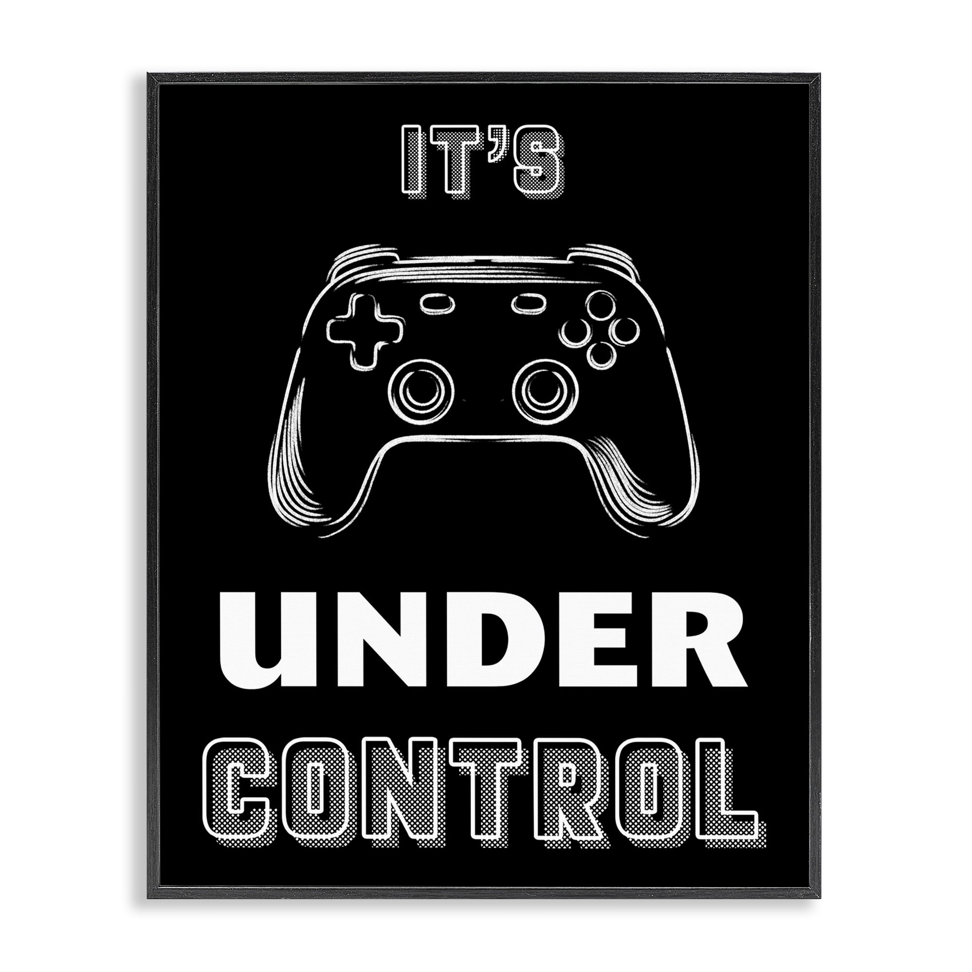 Stupell Industries Under Control Gamer Black Framed Giclee Art, design by Marcus Prime