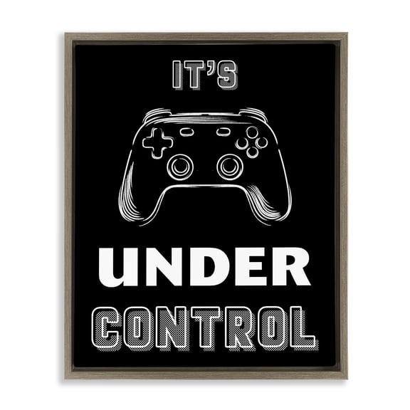 Stupell Industries Under Control Gamer Brown Framed Floater Canvas Wall Art, design by Marcus Prime