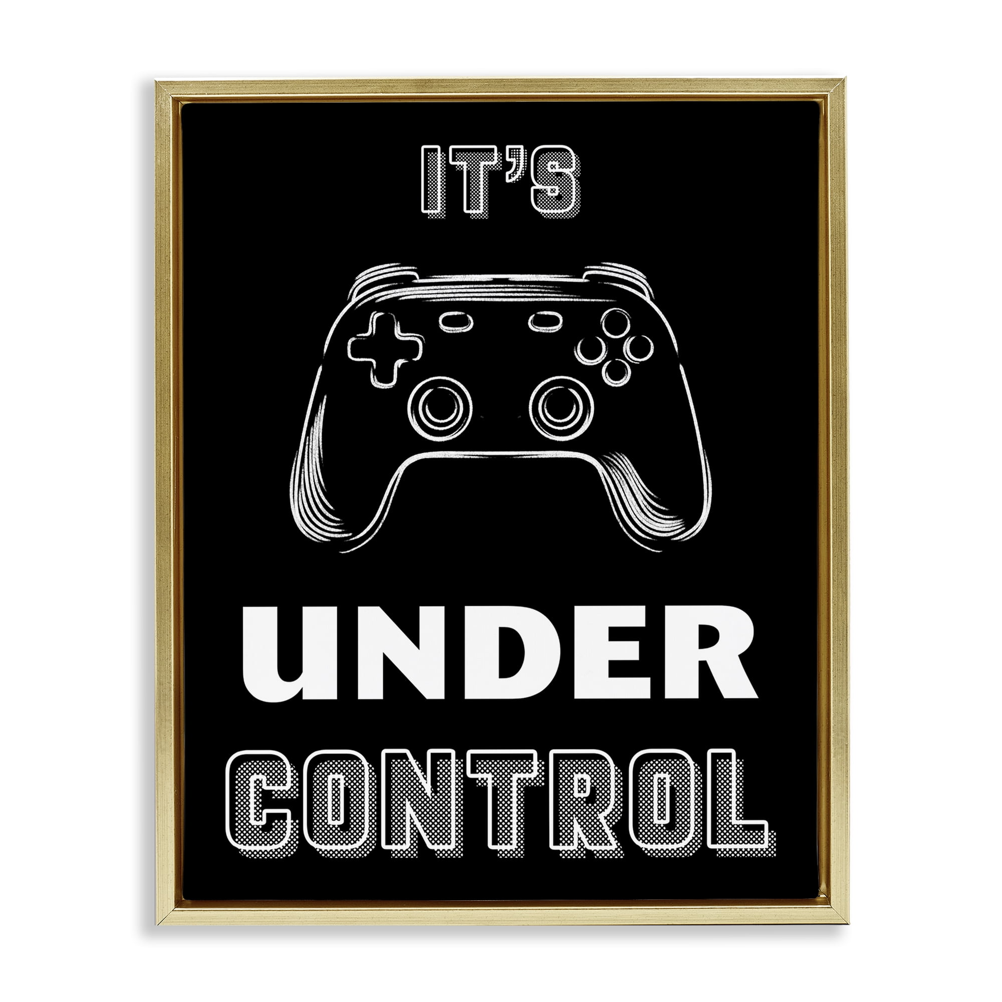 Stupell Industries Under Control Gamer Gold Framed Floater Canvas Wall Art, design by Marcus Prime
