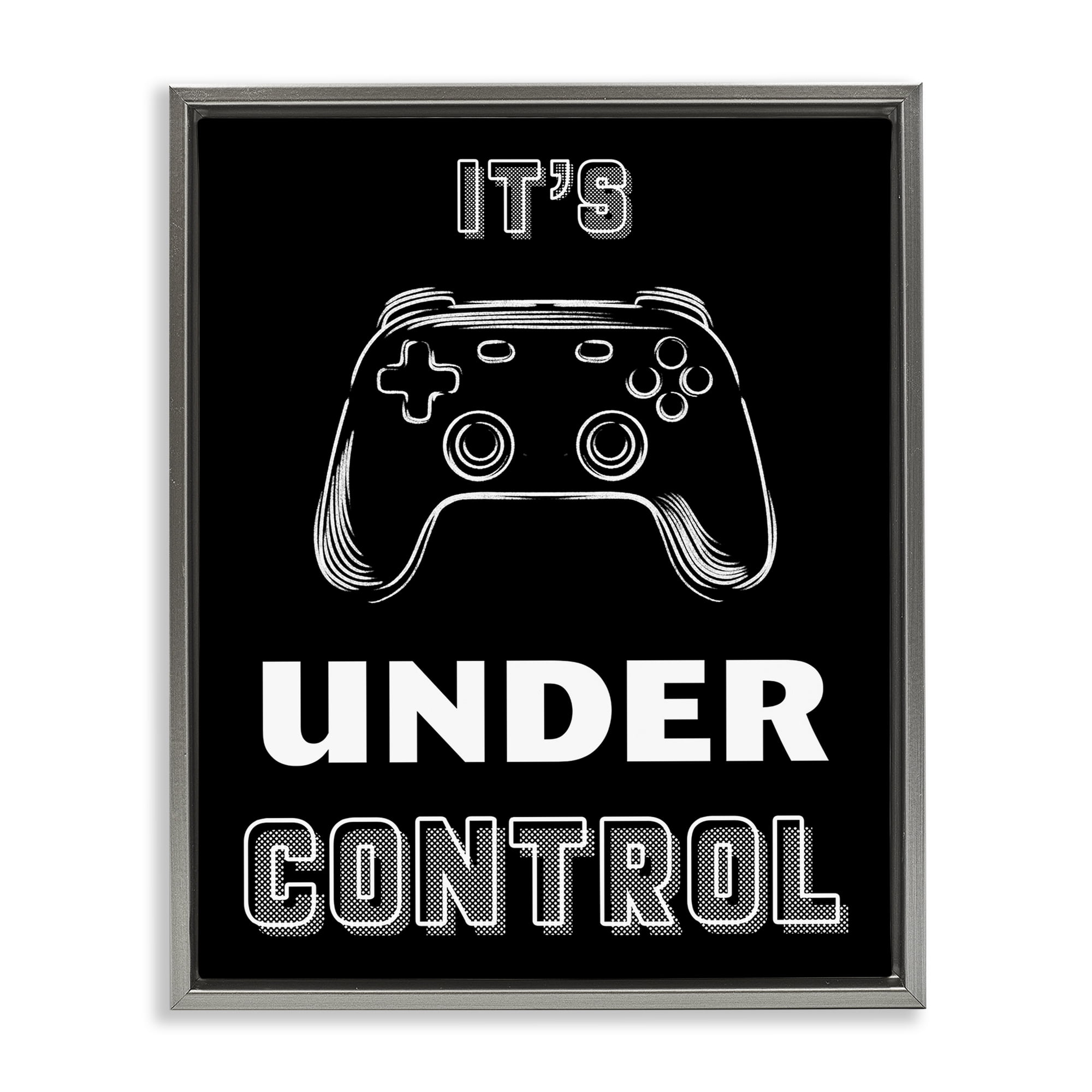 Stupell Industries Under Control Gamer Gray Framed Floater Canvas Wall Art, design by Marcus Prime