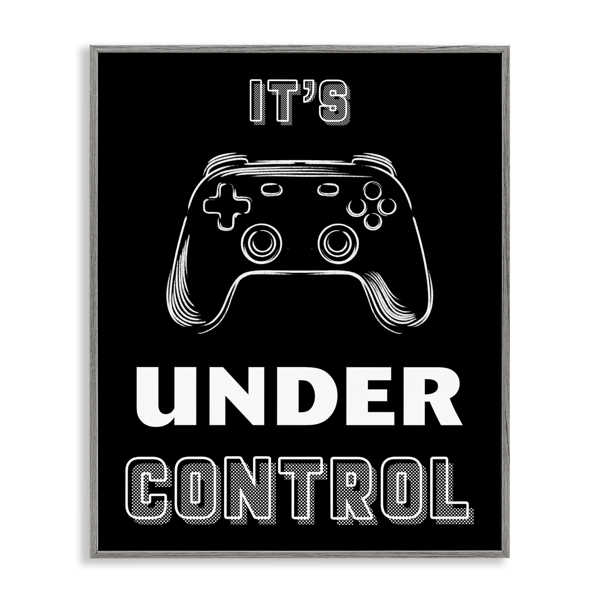 Stupell Industries Under Control Gamer Gray Framed Giclee Art, design by Marcus Prime
