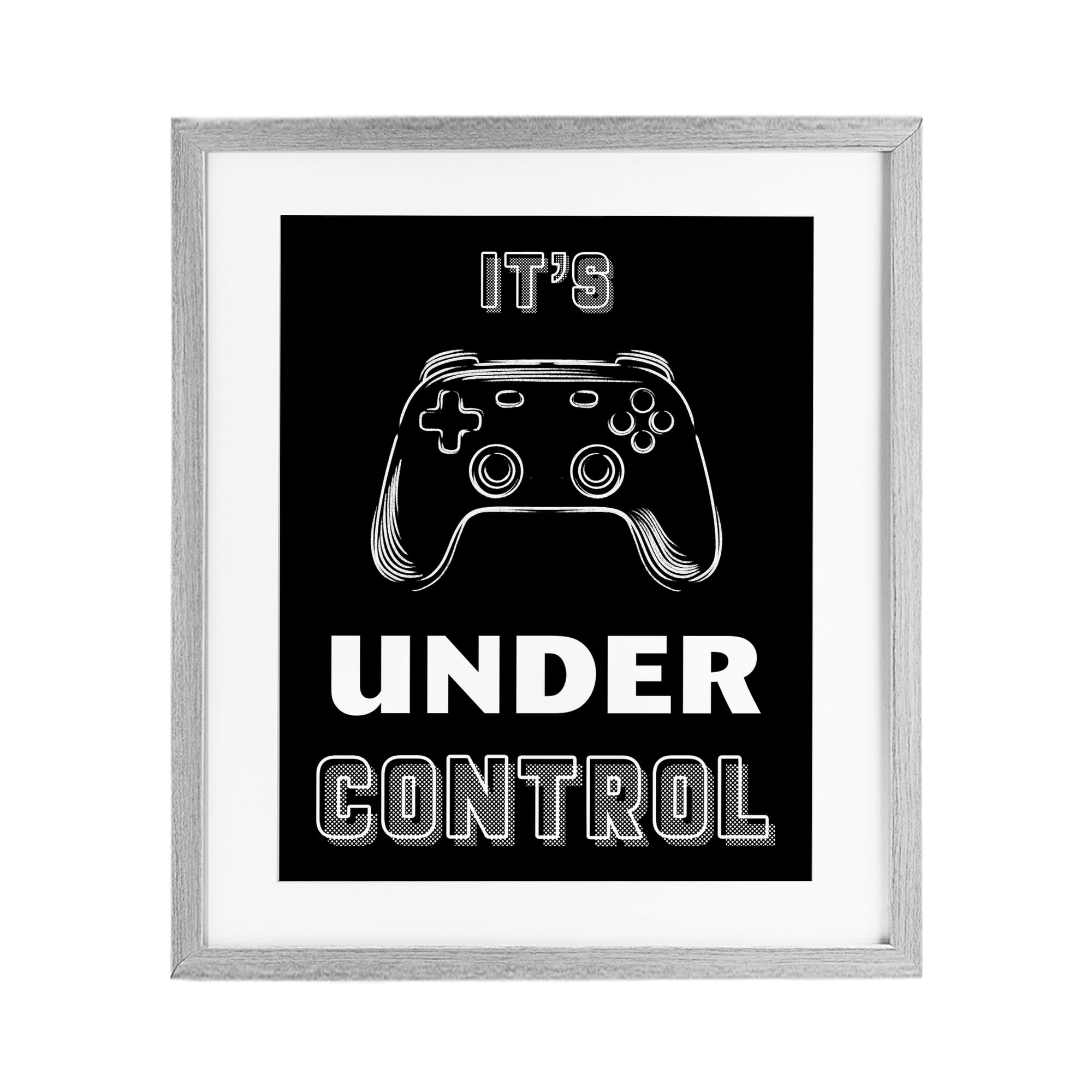 Stupell Industries Under Control Gamer Gray Framed Print Under Glass, design by Marcus Prime