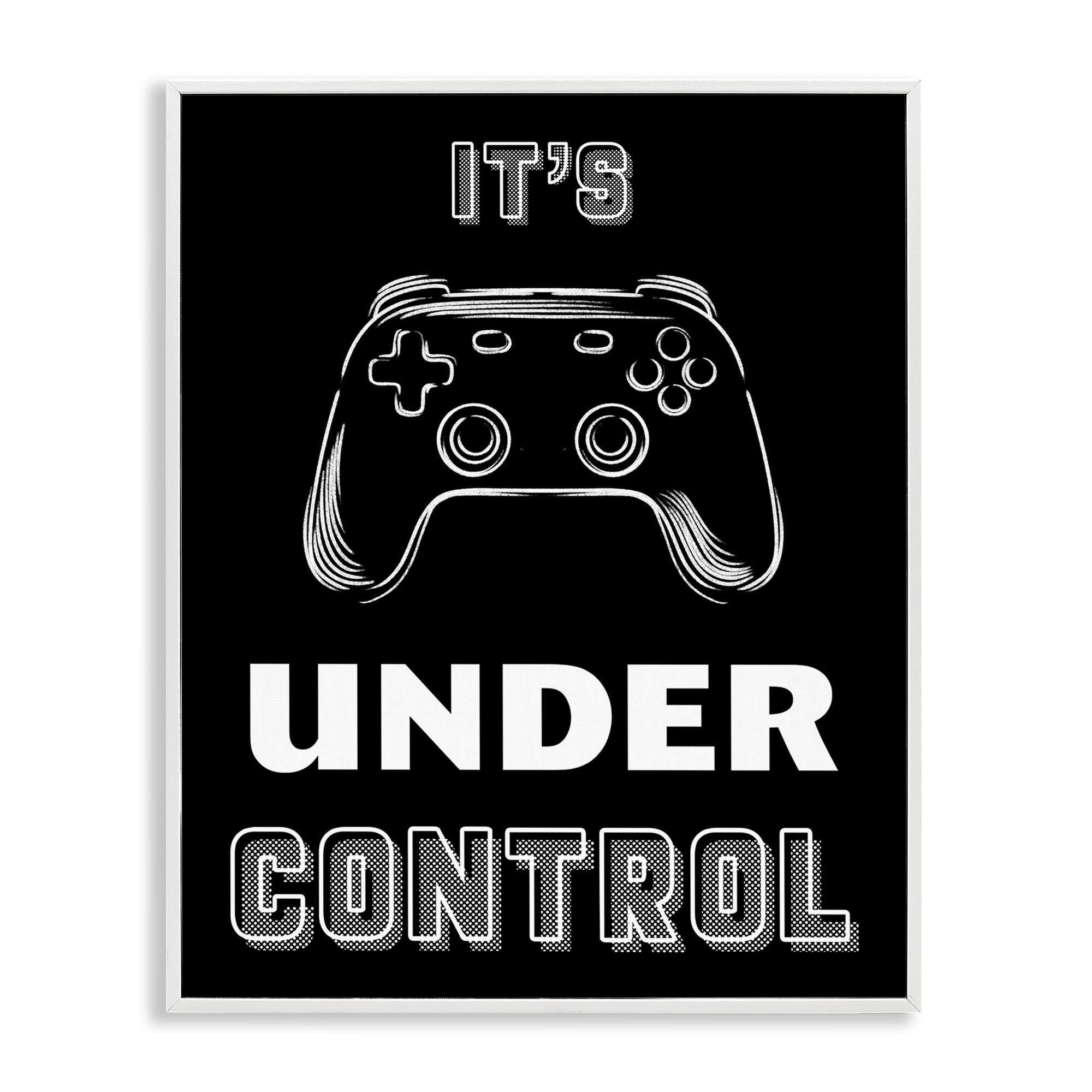 Stupell Industries Under Control Gamer White Framed Giclee Art, design by Marcus Prime