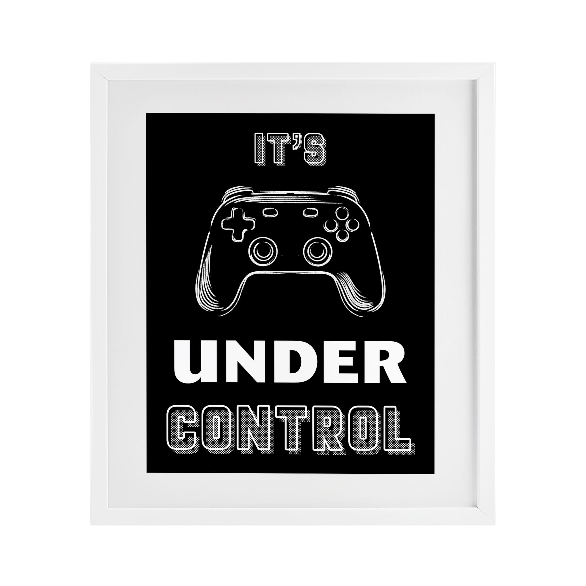 Stupell Industries Under Control Gamer White Framed Print Under Glass, design by Marcus Prime