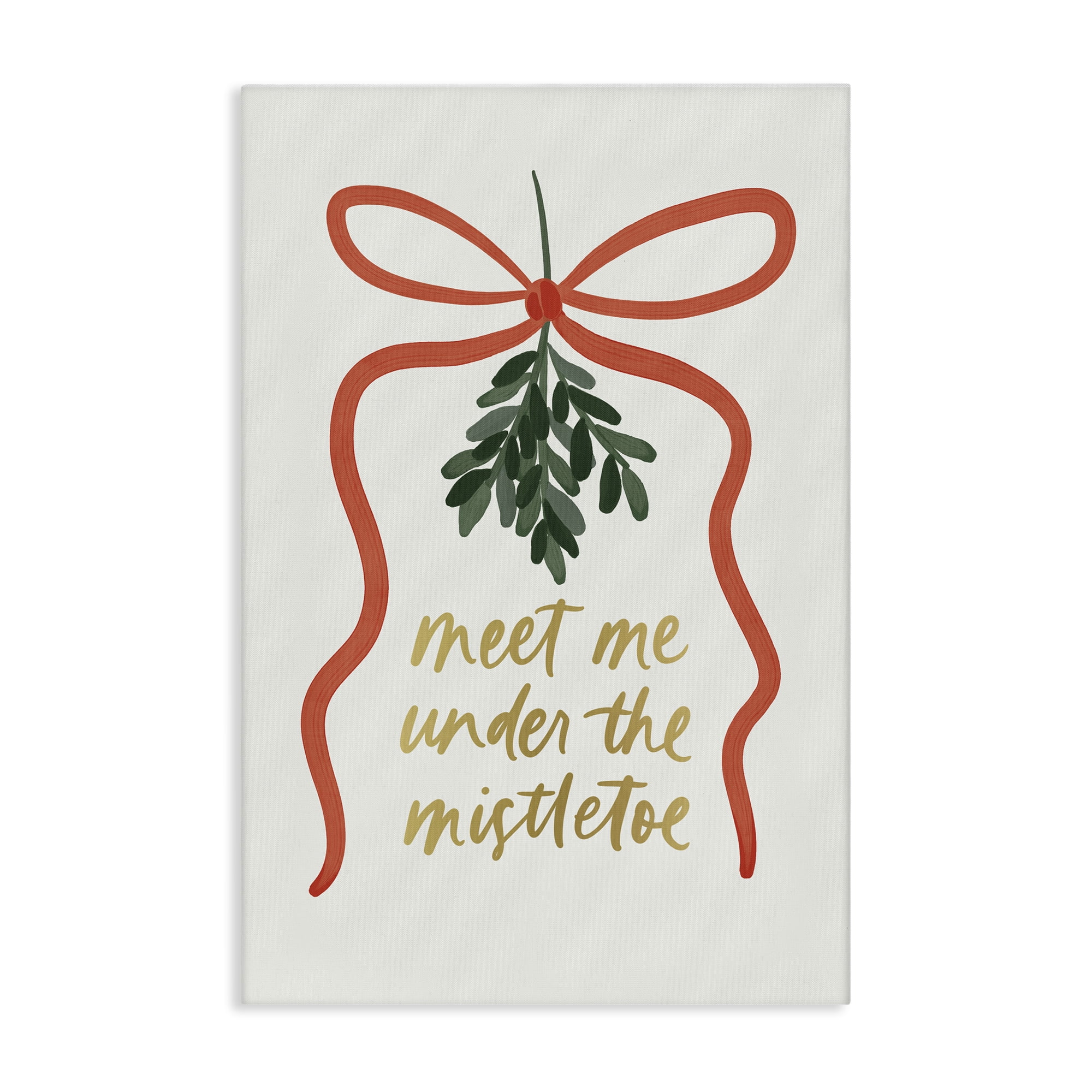 Stupell Industries Under Mistletoe Christmas Holiday Painting Gallery Wrapped Canvas Art Prints Wall Art, 24 x 36