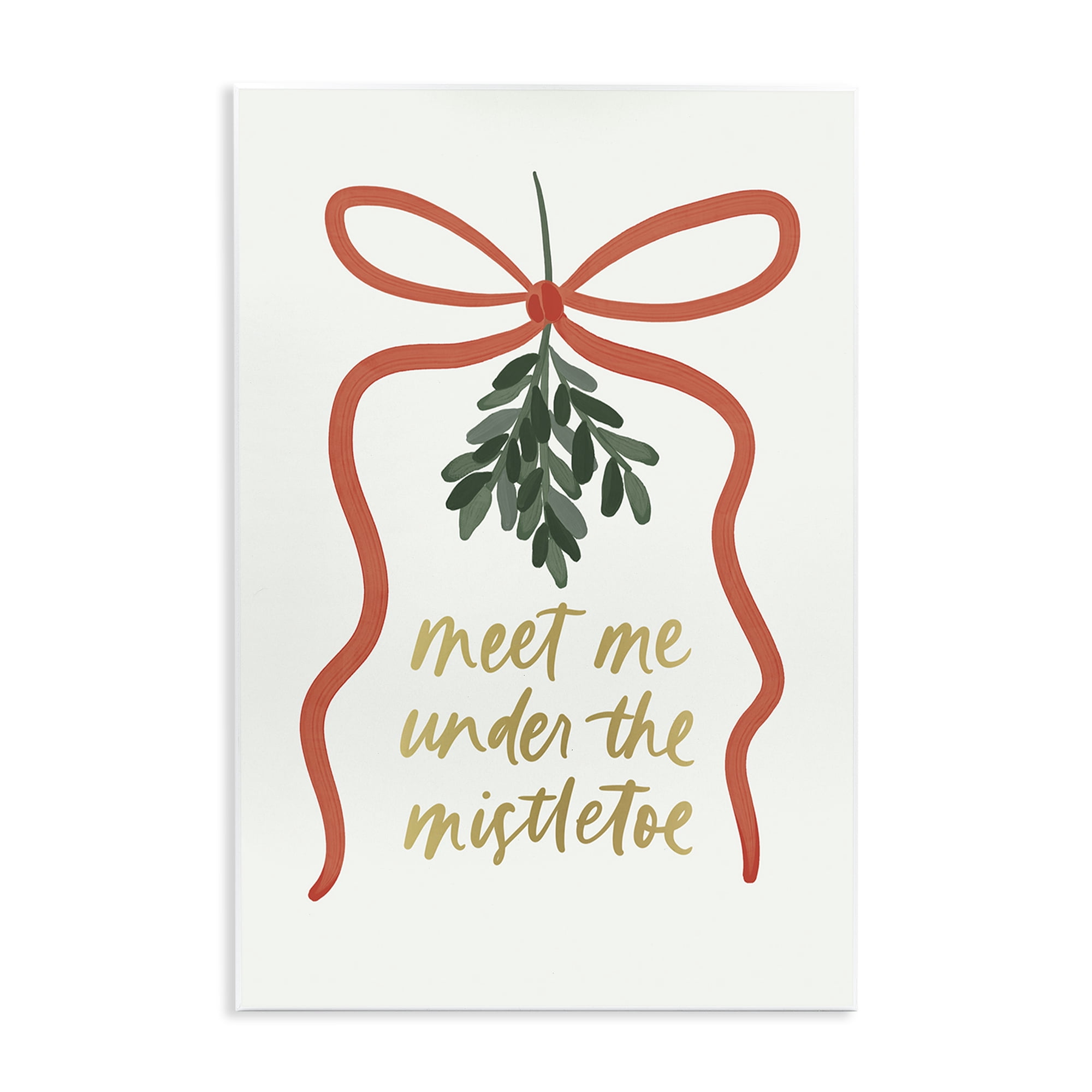 Stupell Industries Under Mistletoe Christmas Holiday Painting Unframed Art Prints Wall Art, 13 x 19