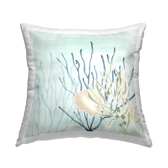 Stupell Industries Underwater Clam Shell Coral Printed Throw Pillow Design by Lucille Price