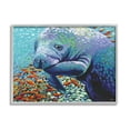 thumbnail image 1 of Stupell Industries Underwater Manatee Impressionist Painting Gray Framed Art Print Wall Art, Design by Carolee Vitaletti, 1 of 8