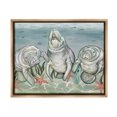 thumbnail image 1 of Stupell Industries Underwater Manatees & Starfish Animals & Insects Painting Brown Floater Framed Canvas Art Print Wall Art, 31 x 25, 1 of 10