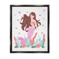 thumbnail image 1 of Stupell Industries Underwater Scene Mermaid Bubbles Graphic Art Jet Black Floating Framed Canvas Print Wall Art, Design by Aralma, 1 of 6